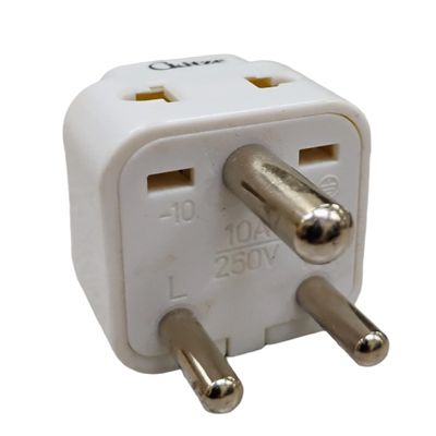 Ckitze India, Nepal, Maldives Travel Grounded Universal 2 Inputs USA Power Plug Adapter - Type D - CE Certified for Mobile Cell Phone, Laptop, Tablet Chargers and More