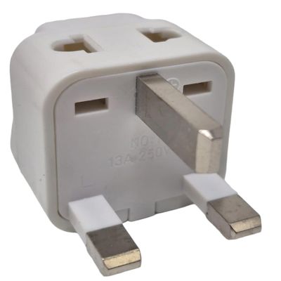 Ckitze UK, Ireland, Dubai, Hong Kong, Singapore Travel Grounded Universal 2 Inputs USA Power Plug Adapter - Type G - CE Certified for Mobile Cell Phone, Laptop, Tablet Chargers and More