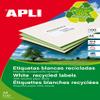 APLI- Permanent White Labels Recycled 100 hojas White view 1