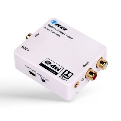 OREI Digital to Analog Audio Decoder by OREI, Convert & Decode Dolby Digital Audio SPDIF/Coaxial 5.1-Channel Input to RCA L/R/3.5mm Headphone Output Converter (DA34)