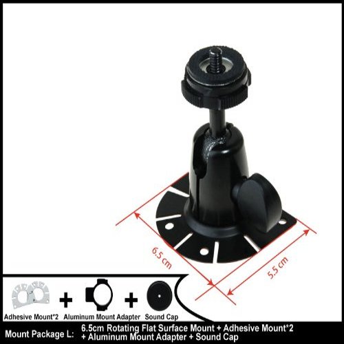 Bullet HD 6.5cm Rotating Flat Surface Mount + Adhesive Mount 2 pcs + Aluminum Mount Adapter + Sound Cap
