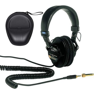 Sony MDR-7506 Professional Large Diaphragm Headphones with Headphone Case Bundle