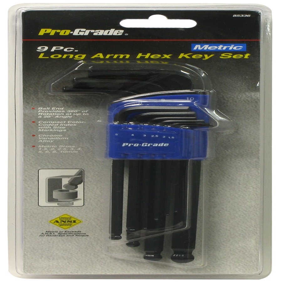 Allied 85336 9 Piece Metric Long Arm Ball End Hex Key Set
