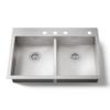 Kohler Vault 33" top-/undermount double-bowl kitchen sink K-3996-4-NA Stainless Steel view 1