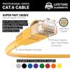 150 Ft CAT 6 Molded Snagless Patch Cable Yellow -- Professional Series -- 50 Micron Gold Plated RJ45 Connectors -- Ethernet Data Network view 2