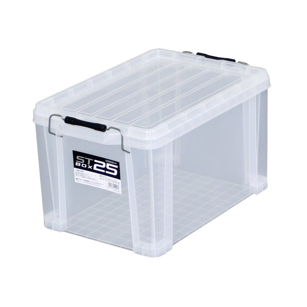  JEJ ASTAGE Storage Box, Made in Japan, ST Box #25, Stackable, Clear, [Width 11.6 x Depth 17.6 x Height 10.2 inches (29.5 x 44.3 x 26 cm)]