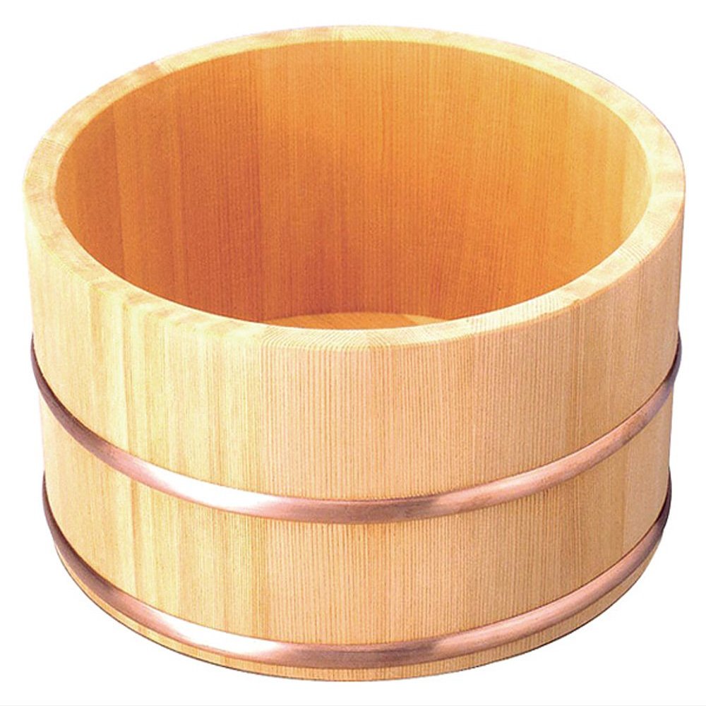 Yamako Washbasin, Sawara Hot Tub, Copper Taga, Round