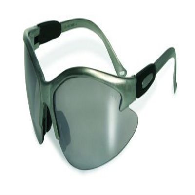 Contender Safety Glasses, Smoke Lens, Gray Frame, Shatterproof Polycarbonate Lenses, Meets Ansi Z87.1-2003 Standards