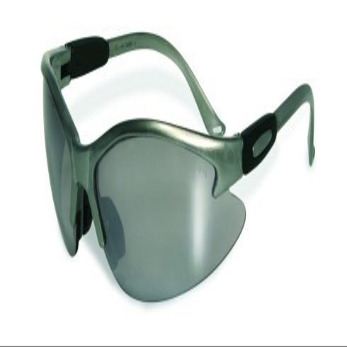Contender Safety Glasses, Smoke Lens, Gray Frame, Shatterproof Polycarbonate Lenses, Meets Ansi Z87.1-2003 Standards