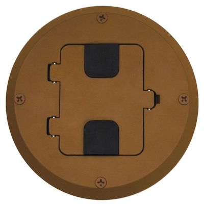 Hubbell Wiring Systems RF515BN tradeSELECT Aluminum Floor Box for Structural Wood Floor, 15A, 125V, Chestnut Brown Paint