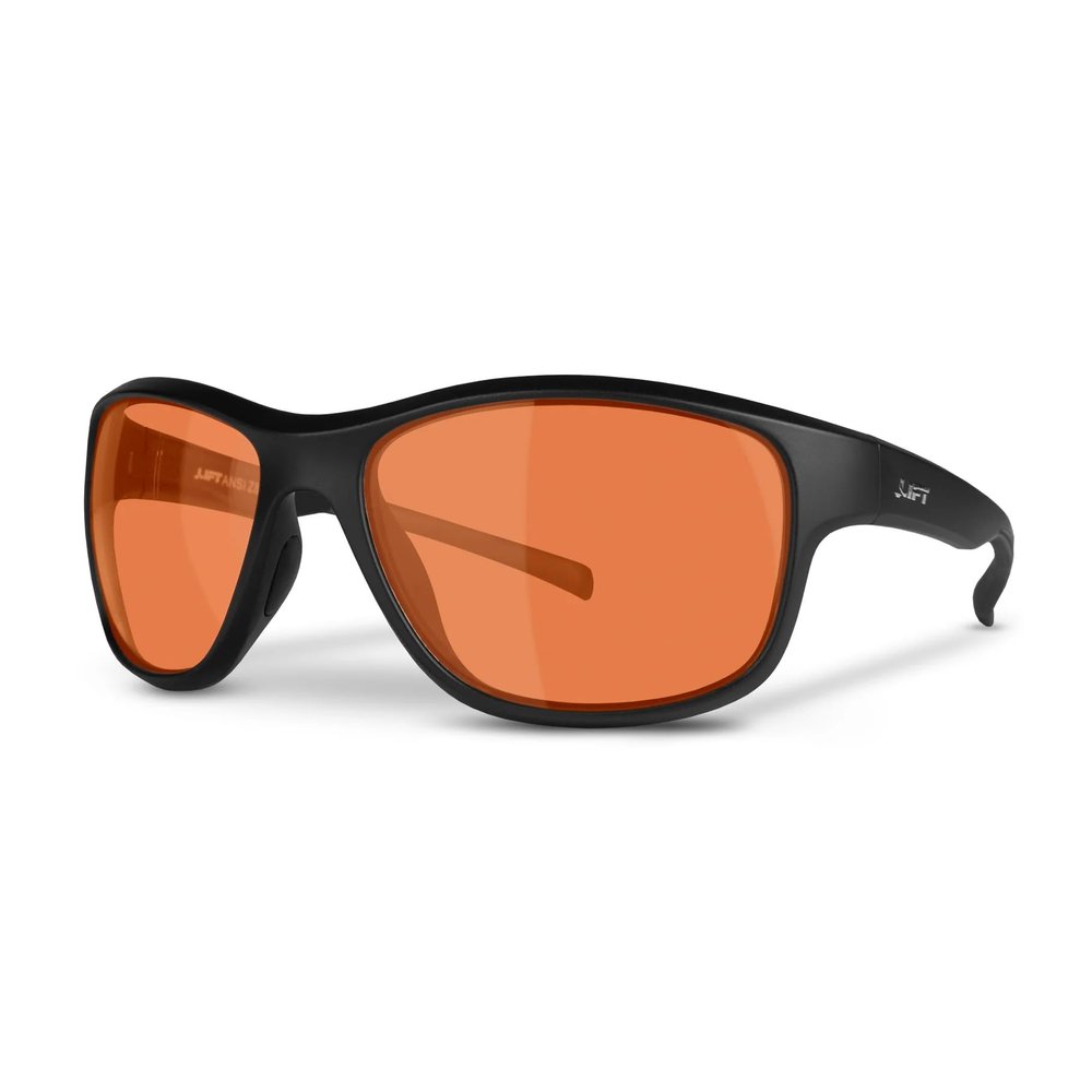 LIFT Safety Delamo Safety Glasses | MediumLarge Fit | ANSI Z87.1 Impact-Rated Polycarbonate | TR90 Frame | Black Matte/Amber