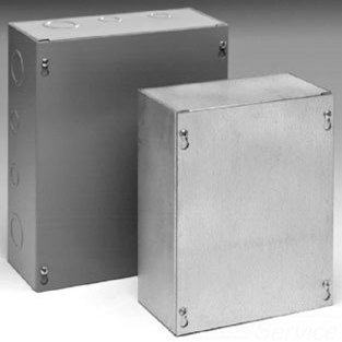 B-Line 12 in. x 12 in. x 8 in. Screw Cover Enclosure, No Knock-Outs, 12128SC-NK