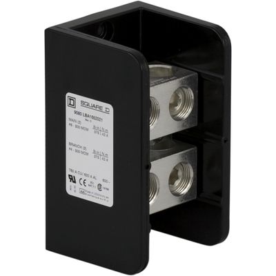 Schneider Electric - 9080LBA165202 - Power distribution block, Linergy, 1 pole, 2 line, 2 load, 620A Cu, 500A Al, 600V, ( Each )