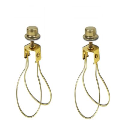 Upgradelights 2 Lamp Shade Bulb Clip Adapters (Clip on with Shade Attaching Finials)