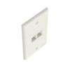 Panduit NK2FNIW 2-Slot Vertical Faceplate, 1 Gang, 2 Keystone Ports, Flush/Threaded Mounting, Off White, ABS view 1