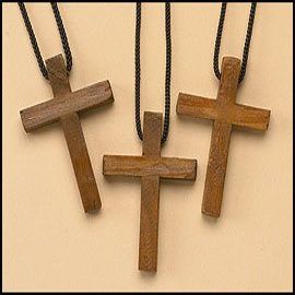 Living Grace Wood Cross Pendant 24/pk