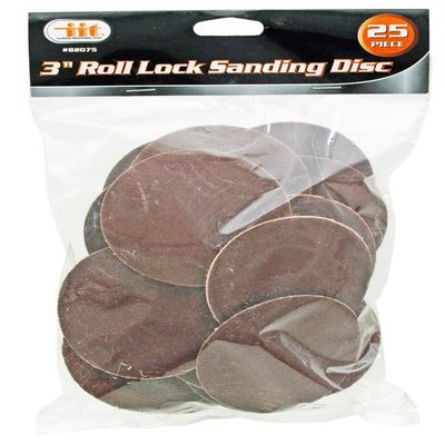 IIT 82075 3 Inch Assorted Grit Roll Lock Sanding Discs, 25-piece
