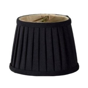 Upgradelights Black Silk Side Pleat 4 Inch Mini Clip On Chandelier Lampshade (3x4x4)