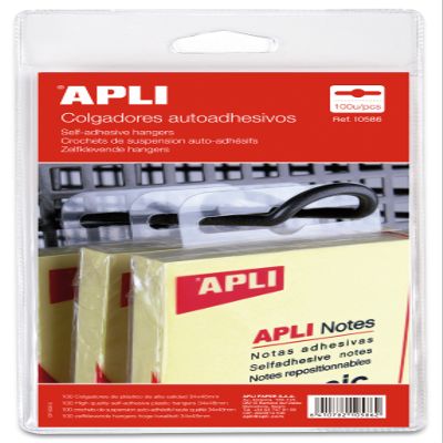 APLI  Bag Hooks Self Adhesive Plasticos 25 Sheets 4 per Sheet