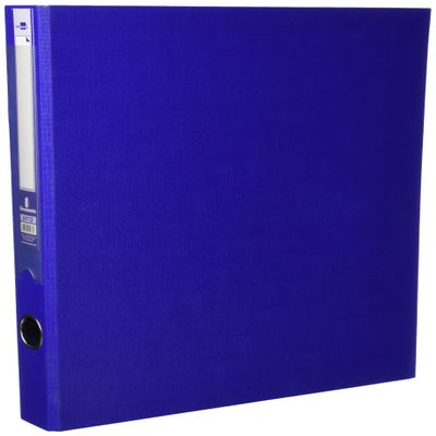 Cardboard Folder Lined Folio 2 Rings 25 mm Blue