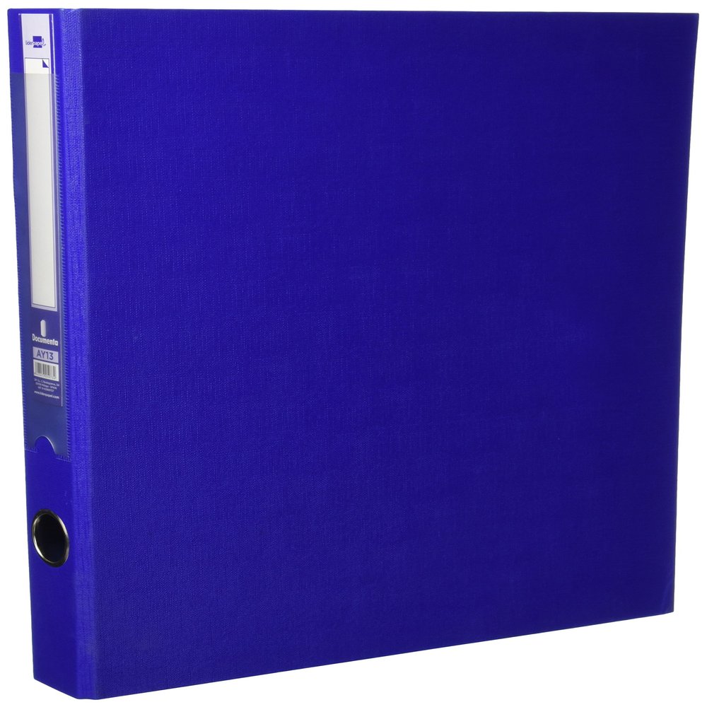 Cardboard Folder Lined Folio 2 Rings 25 mm Blue