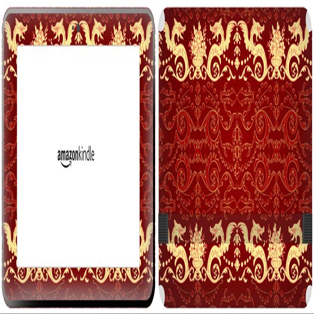 Get it Stick it SkinTabAmaFireHD89_69 Maroon Background with Gold Dragon and Floral Pattern Skin for 8.9-Inch Amazon Kindle Fire HD