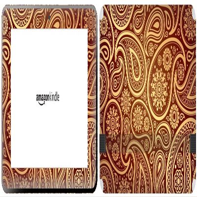 Get it Stick it SkinTabAmaFireHD89_88 Traditional Ornament Design in Gold in Red Background Skin for 8.9-Inch Amazon Kindle Fire HD