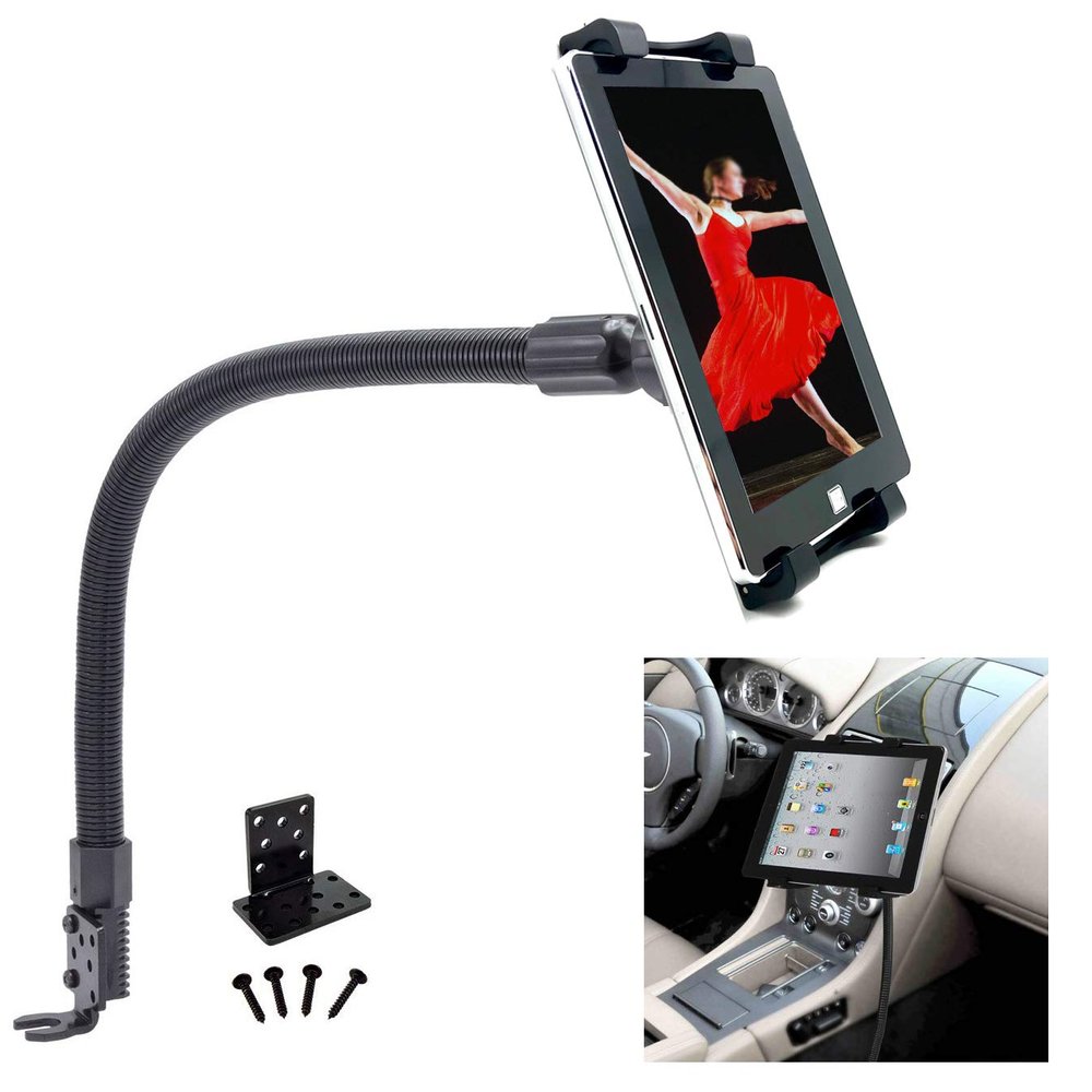 Heavy Duty ELD Compliant Car Truck Limo Van Floor Seat Bolt Mount with Universal Holder fits All Tablets (iPad Air Pro Mini iPhone Galaxy Tab)