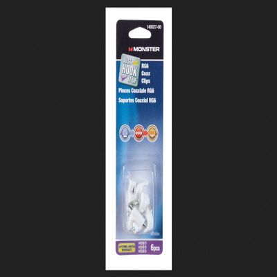 Monster Cable Coax Cable Clips Rg6 75 Ohm White Carded 6 / Pack