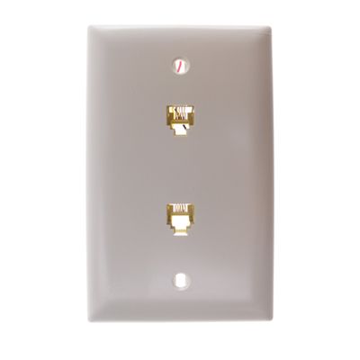 On-Q TPTE2W Premolded Voice/Video Wall Plate, White