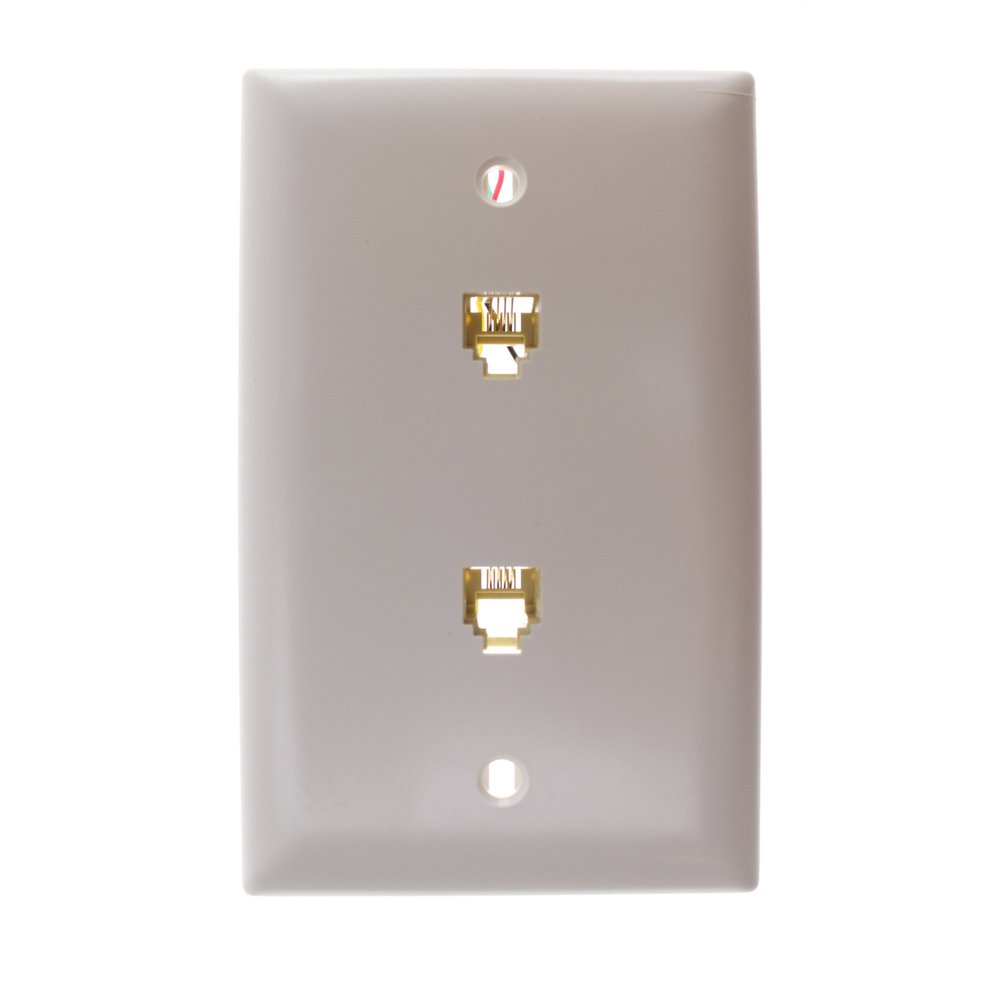On-Q TPTE2W Premolded Voice/Video Wall Plate, White