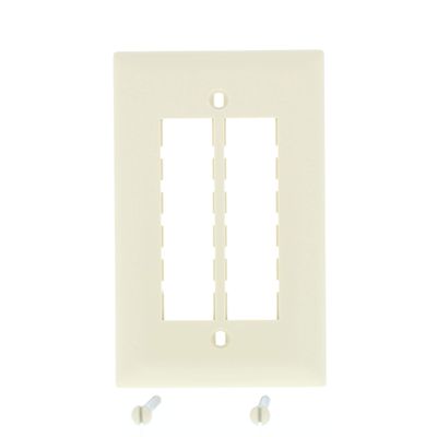 Pass & Seymour Legrand TPD6-I 1-Gang 6-Port Modular Keystone Data Jack Wall Plate, Unbreakable Nylon Faceplate, Trademaster Size, Ivory