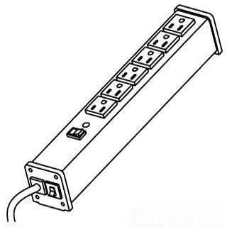 Wiremold Ul207Bd 6Out Al Plug-In Ctr