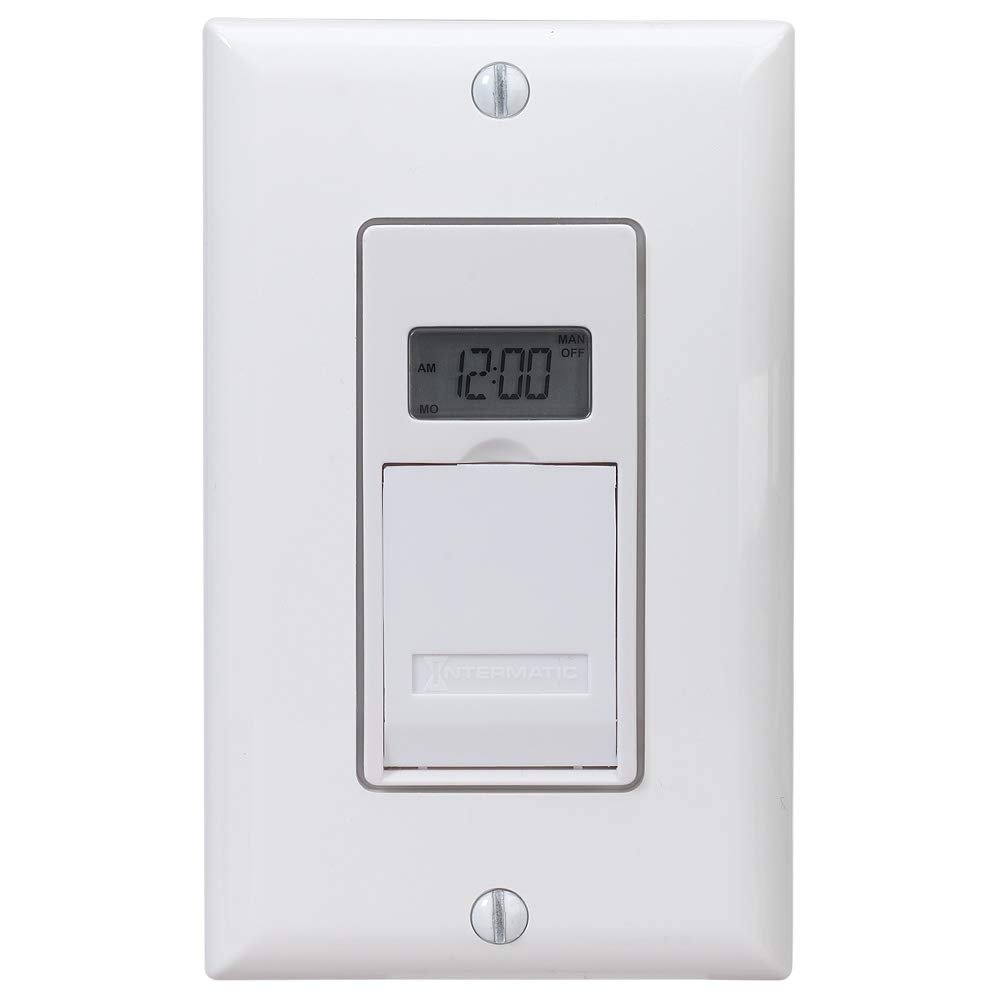 Intermatic EJ600 120 Volt Indoor Digital Astro In-Wall Timer, White