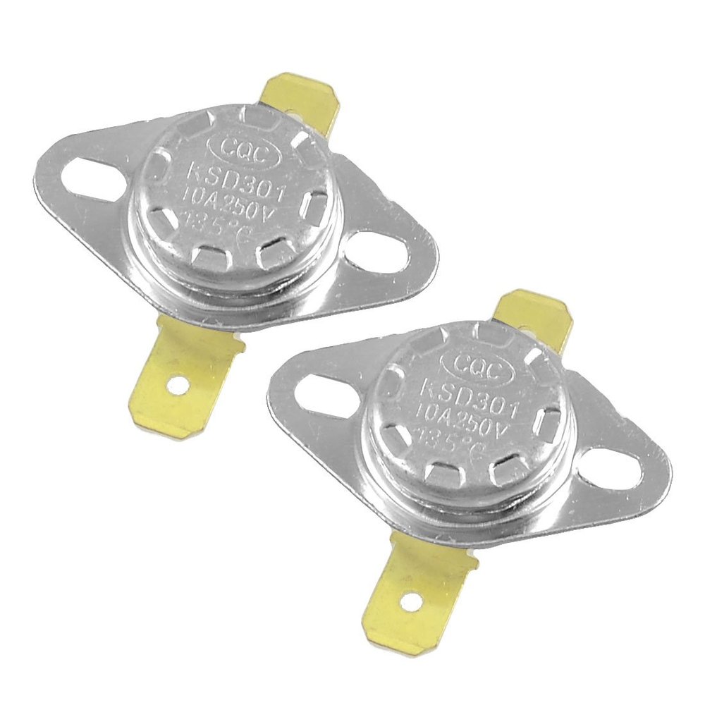 uxcell 2 Pcs 135 Celsius Normal Closed Ceramic Thermostat KSD301