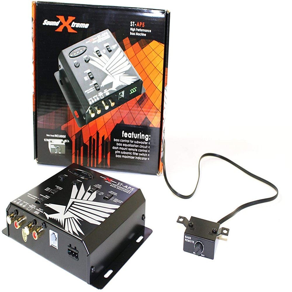 SOUNDXTREME ST-AP5 HIGH Performance BASS Machine - BASS Control for SUBWOOFER BASS EQUALIZTION Circuit Dash Mount Remote Control KNOB PFM SUBSONIC Filter Switch