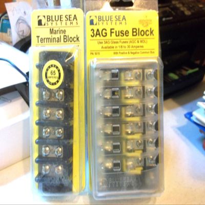 Blue Sea 3AG Fuse Block 5015 & Marine Terminal Block 2606 New in Original Packag