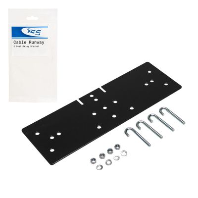 ICC Cable Runway Relay Bracket Kit 2-Post Rack | Steel, Black Powder Coat, Rack Connection
