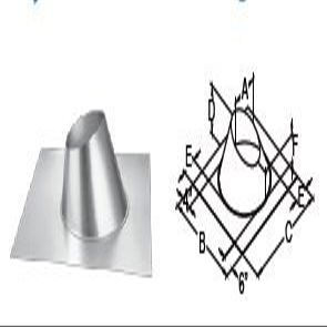Chimney M & G Duravent 46DVA-F6 4 Inch x 6 Inch DirectVent Pro 0/12-6/12 Pitch Roof Flashing