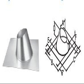 Chimney M & G Duravent 46DVA-F6 4 Inch x 6 Inch DirectVent Pro 0/12-6/12 Pitch Roof Flashing