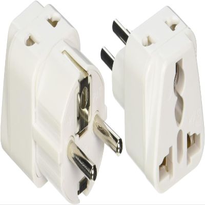 Ckitze Europe Germany, France Travel Grounded Schuko Universal 2 Inputs USA Power Plug Adapter - 2 Pack - Type E/F - CE Certified for Mobile Cell Phone, Laptop, Tablet Chargers and More