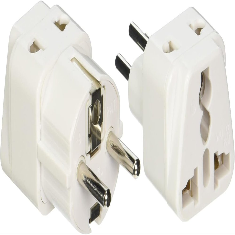 Ckitze Europe Germany, France Travel Grounded Schuko Universal 2 Inputs USA Power Plug Adapter - 2 Pack - Type E/F - CE Certified for Mobile Cell Phone, Laptop, Tablet Chargers and More