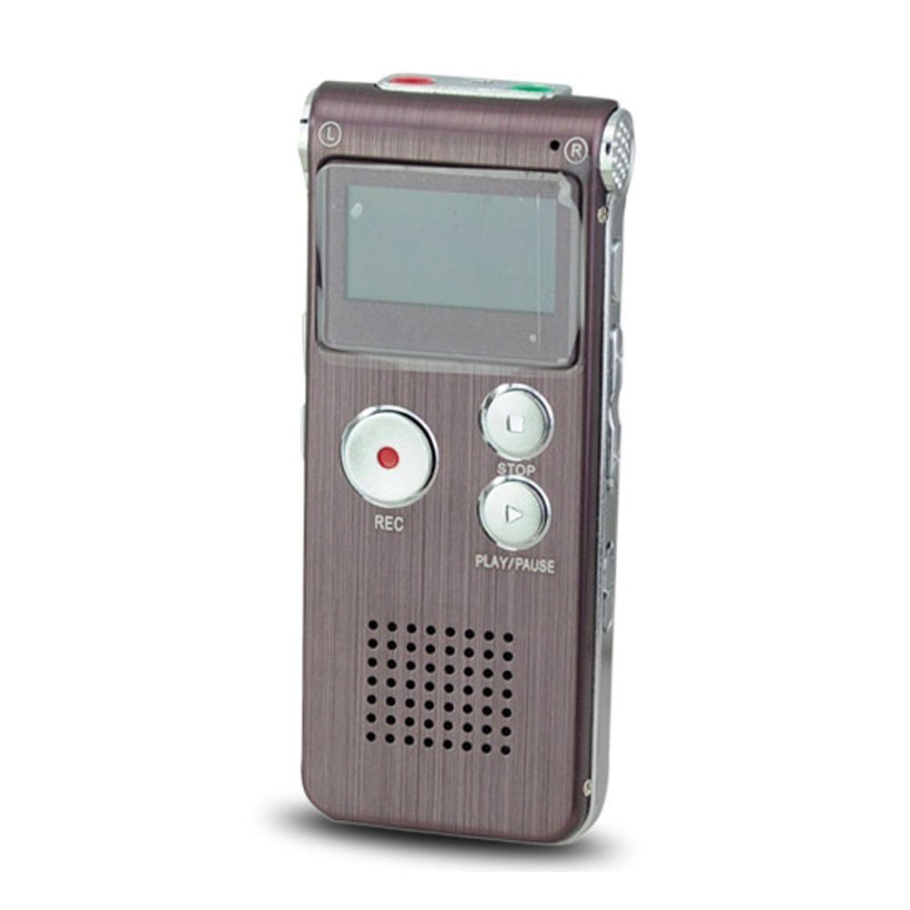 Steel 4GB Digital Voice Recorder 650Hr Dictaphone MP3 Player VOR Rechargeable - GH-609 Brown