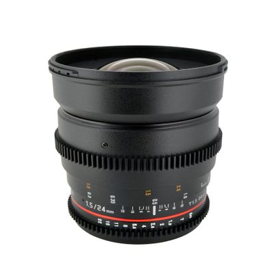 Rokinon Cine CV24M-S 24mm T1.5 Cine Wide Angle Lens for Sony Alpha with De-Clicked Aperture and Follow Focus Compatibility 24-24mm Wide-Angle Lens