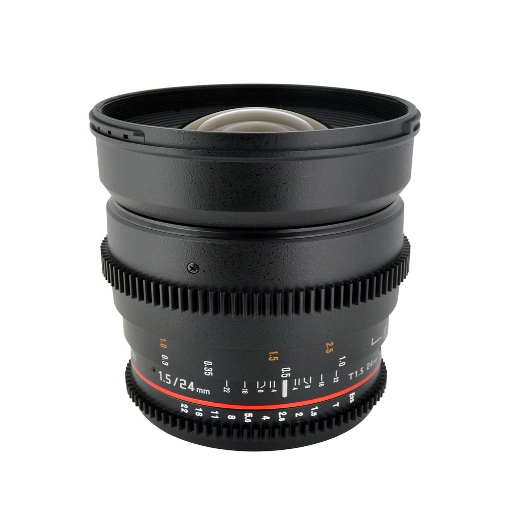Rokinon Cine CV24M-S 24mm T1.5 Cine Wide Angle Lens for Sony Alpha with De-Clicked Aperture and Follow Focus Compatibility 24-24mm Wide-Angle Lens
