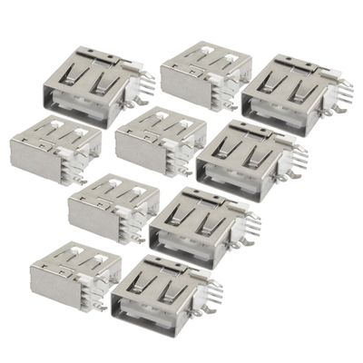 uxcell 10 Pcs USB Type A Female Side Solder Soldering Standard Port Jacks
