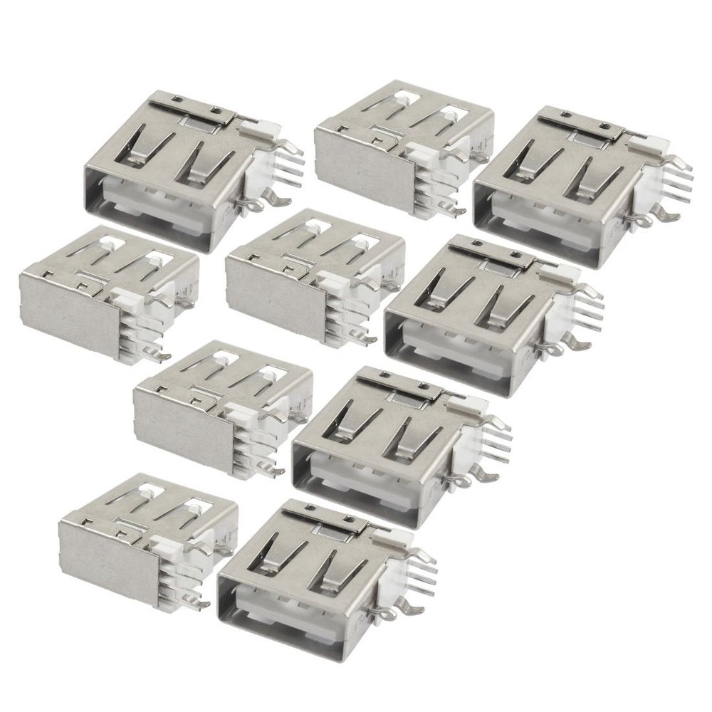 uxcell 10 Pcs USB Type A Female Side Solder Soldering Standard Port Jacks