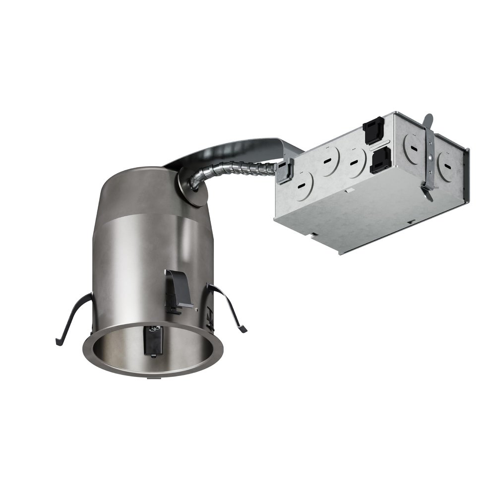 HALO 4-Inch IC-Rated Air-Tite Remodel Dedicated LED Recessed Lighting Housing, Plug-in Connection for RA4, RL4, LT4 LED Modules, 4 Remodel Clips, Insulation Contact Can Light - H995RICAT