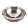 Thompson Traders - Guadalupe Bathroom Round Above Counter Vessel Sink, 16 in, Hammered Antique Copper and Smooth Stainless Steel view 1