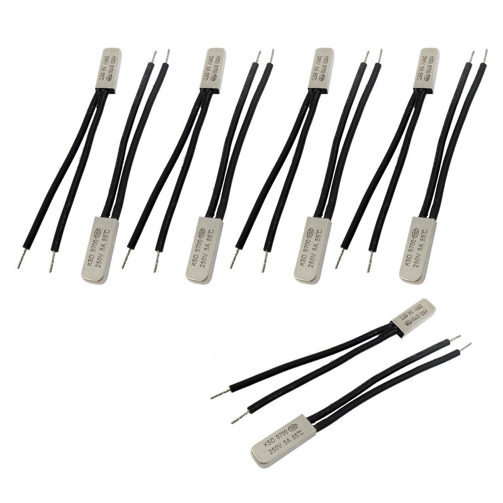 uxcell 10 Pcs Bimetal Temperature Control Switch Thermostat 55C N.C KSD9700